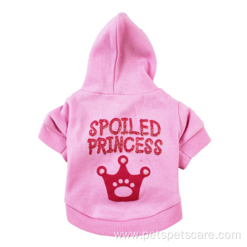 princess style pink hoodies small dog clothes